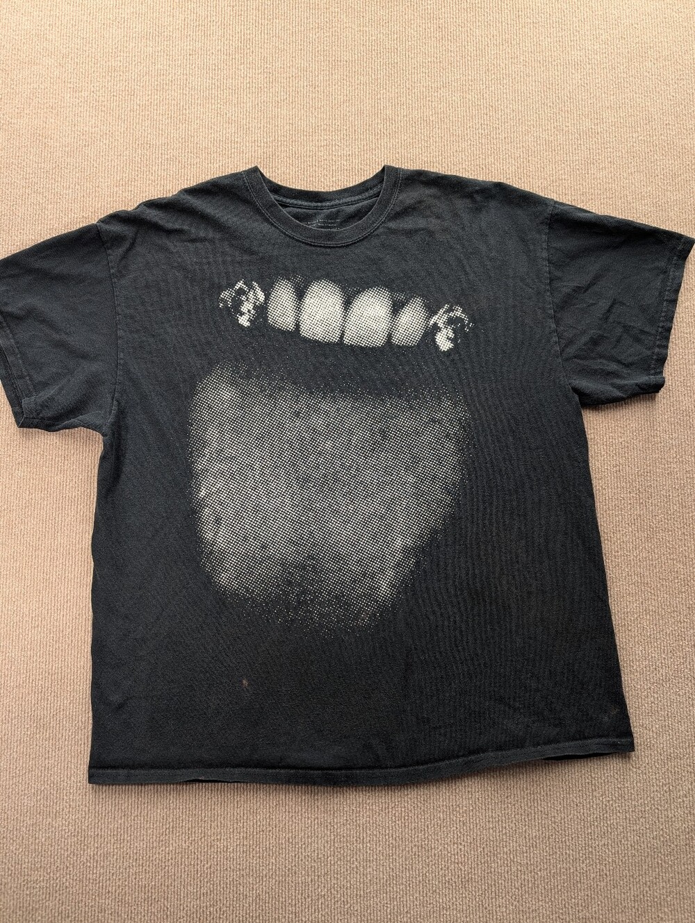 Post Malone Men's XL Black Mouth Graphic 2022 12 Carat Tour Short Sleeve T-shirt